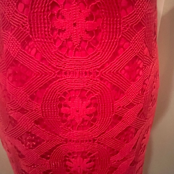 Anthropologie Maeve Vibrant Red Backless crochet Dress, size 8 - Picture 5 of 12